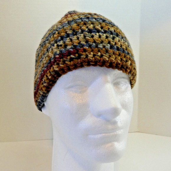 Winter Camo Beanie Camouflage Hat Handmade Crochet Knit Woods Preppy Made USA OS - Picture 3 of 6
